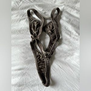 Skims Stretch Velvet Cutout Body Suit